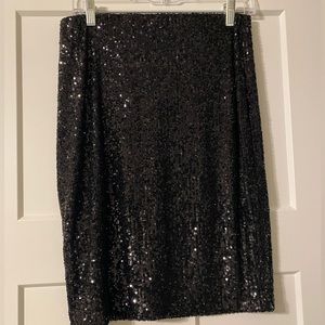 Cable and‎ Gage sequined women’s skirt, black size S. Holiday Ready!